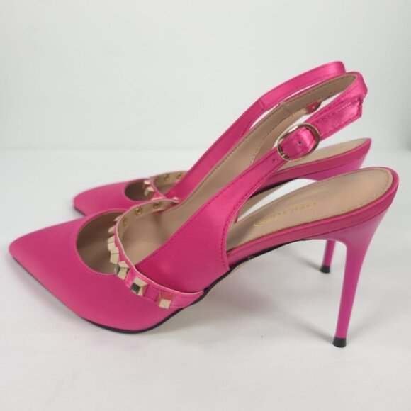 NWOB‎ MEILYGRSS High Quality HANDMADE Metallic Rivets Satin Heels Sandals 9.5 - Picture 4 of 16